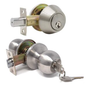 COMBINATION ENTRY DOOR LOCK SET STAINLESS STEEL