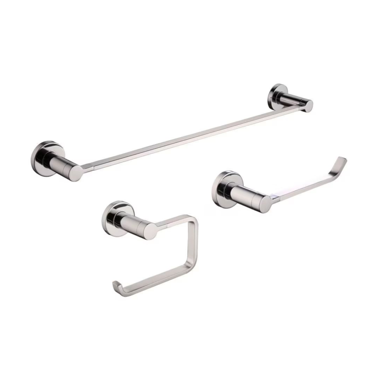 3 PC Bathroom Hardware Set Chrome