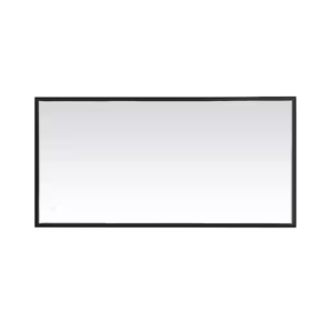 FRAMED LED MIRROR 40 X 22 BLACK .