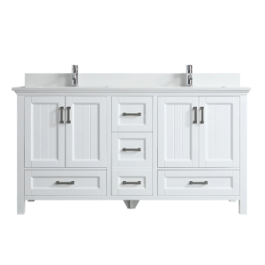 QUARTZ COUNTERTOP 72" WHITE DOUBLE SINK