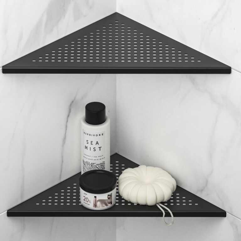 Stainles Steel Corner Shelf Triangle Large - Matte Black