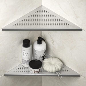 Stainles Steel Corner Shelf Triangle Large - Polished Chrome