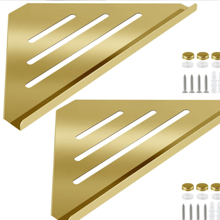 Stainles Steel Corner Shelf Triangle Small - Shiny Gold