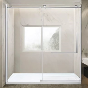 FRAMELESS SHOWER DOOR 60" X 72" CHROME WITH TOWEL BAR (60" X 72")