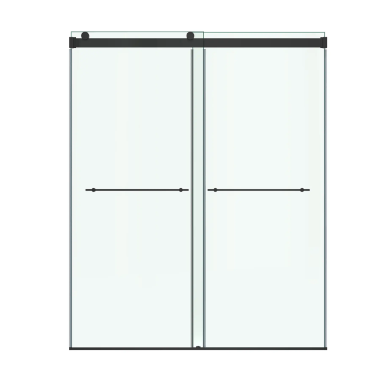 FRAMELESS SHOWER DOOR 60″ X 72″ MATT BLACK (60″ X 72″)